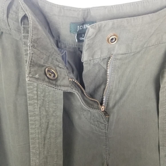 J. Crew City Fit Olive Green Silk Blend Convertible Pants Women's Size 2 - Picture 4 of 8